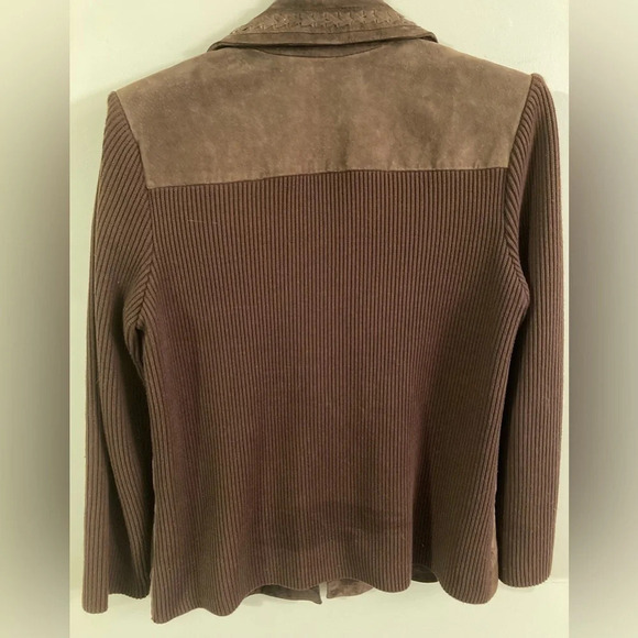 Peter Nygård Brown XL Suede Leather Sweater Jacket - Picture 12 of 16